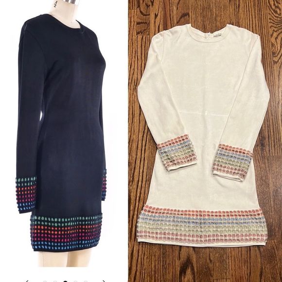 Alaia Dresses & Skirts - RARE Vintage 1990’s ALAIA Ivory Knit Rainbow Cage Viscose Bodycon Mini Dress